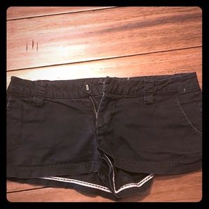 Black denim volcum shorts